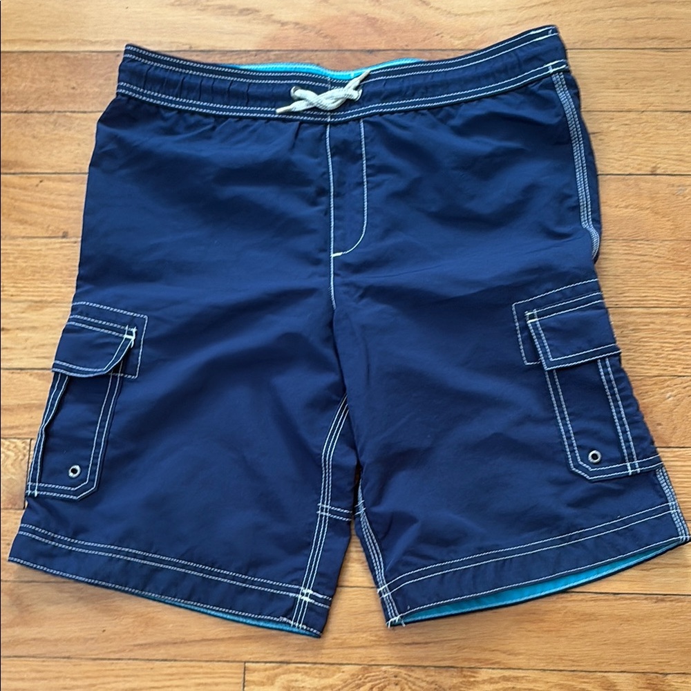 Lands' End Kids' Navy Swim Trunks